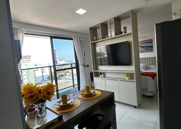 Lindo Flat No Compact Tambau 8 Andar Em Tambau Vista Para O Mar